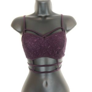 Purple Lace Crop Top